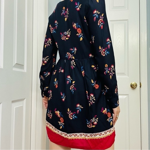 Sezane Dress Mini Daphna Floral Long Sleeve Boho Casual Colorful Size 38 Small - Picture 2 of 7